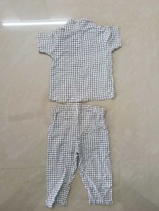 Babyhug Half Sleeves Nightsuit Checks Print
