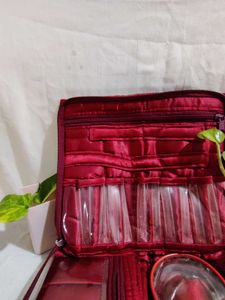 Burgundy Jewelry Travel Organizer Set