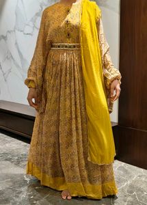Stylish 2 Pcs Party Wear Gown