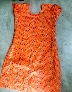 Orenge Kurti Full Chudidar Set