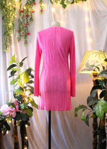 Urbanic Pink Plisse Mini Dress