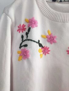 DNMX Floral Embroidered Sweater