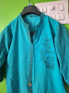 Elegant Teal Embroidered Kurta