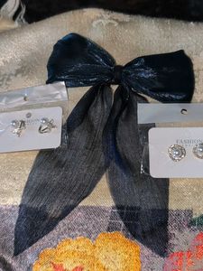 Cute bow n 2 Earrings set