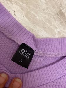 Lilac knit Crop Top