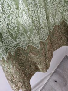 Elegant Pastel Green Embroidered Lehenga Set