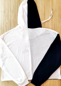 Hoodie Oversized Top- Blue And White