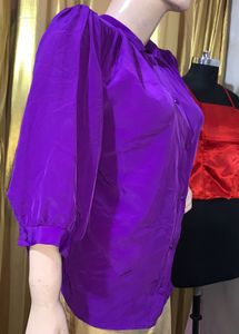 Stylish Purple Button-Up Blouse
