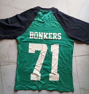 Bonkers Sports Dept T-Shirt Green &amp; Black. Size xs