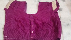 Pink Saree With Blouse