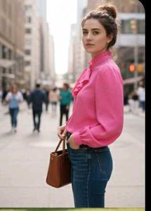 Pink Ruffle Blouse