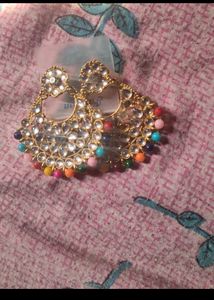 Red Beaded Tassel Earrings