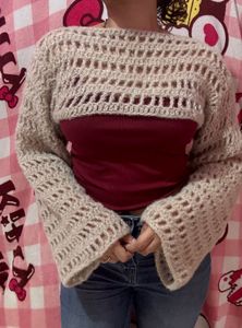 Fluffy Crochet Shrug