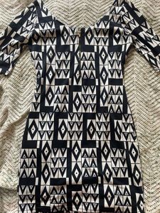 Asymmetrical Print Bodycon Dress