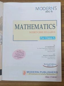 Modern&#39;s abc Class 10th Mathematics Book