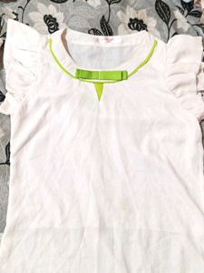 White Ruffle Sleeve Top