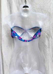 222011. Blue Floral Bikini Top