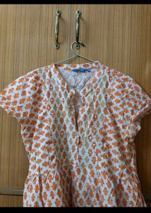 Orange Flared Kurta