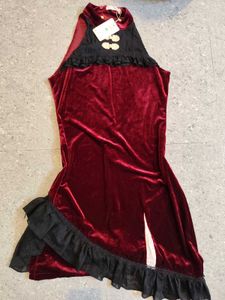 Red Qipao Inspired Velvet Fem Fatale Dress