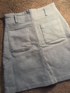 Gray Denim Mini Skirt