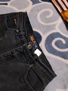 Women High Stretchable Jense  Black And Grey Mixed Colour