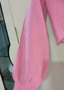 ASOS Pink Cropped Twist-Front Sweater