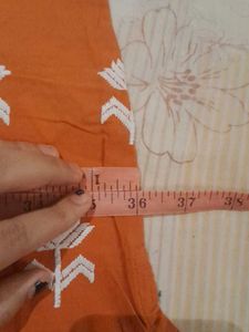 MAX Embroidered Orange Kurta, Size-S