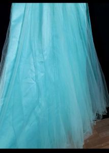 Elegant Aqua Lace Gown