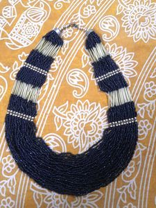 Black Beaded Layered Necklace
