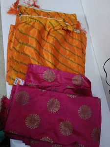 Ethnic Dupatta Set, Orange &amp; Pink 2