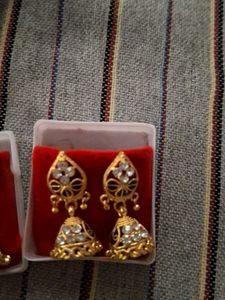 Gold Tone Jhumka Earrings