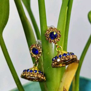 Blue Jhumka Earrings