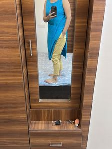 Blue Kurta With Skin Pants