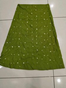 Olive Green Mirror Work Lehnga 💚🪞