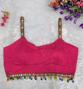 Pink Embellished Blouse || Navratri Special