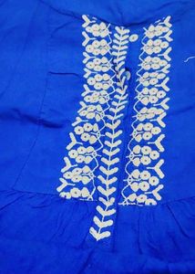 Pure Cotton Blue Kurta For Women And Girls