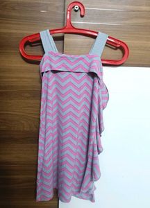 Imported Chevron Print Pink Dress