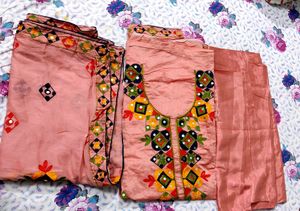 Pink Chanderi Suit Material💕