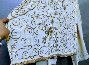 Elegant Embroidered Cream Salwar Kameez