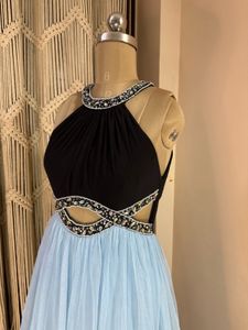 Blue Embellished Very Pretty Backless Gown