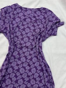 Purple Floral Print Top