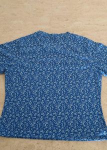 Blue Floral Print Top