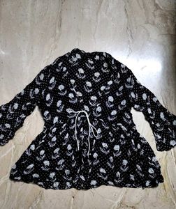 Floral Print open cape top