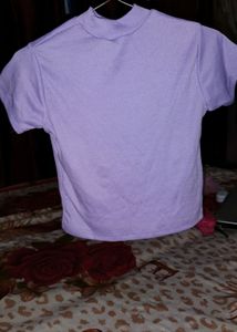 Purple Korean Top With Butterfly Print