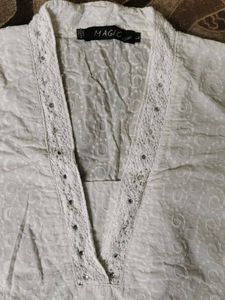 White Embroidered Kurti