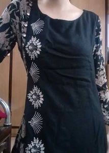 Black Printed Kurta