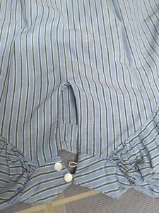 Striped Blue Top with puffy sleeves