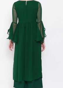 Green Flared Sleeve Kurta Set