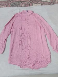 Pink Button-Down Tunic