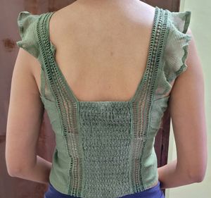 Roadster Green Crop Top
